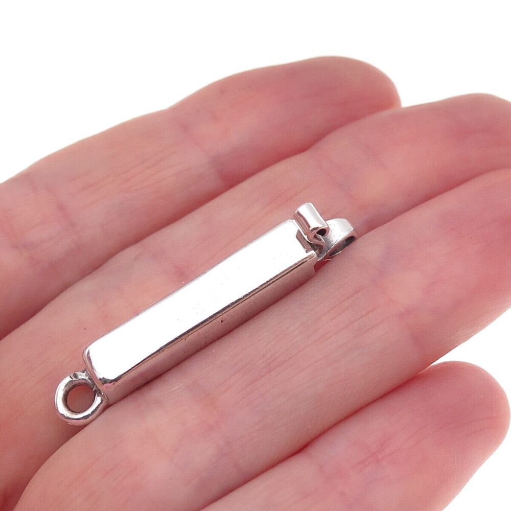 925 Sterling Silver Vintage Mexico Bracelet / Necklace Box Bar Lock Clasp